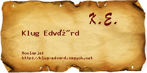 Klug Edvárd névjegykártya